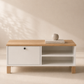 Livenza Kapaklı Kayın Ahşap Ayaklı Orta Sehpa 90 × 60 × 38,6 cm