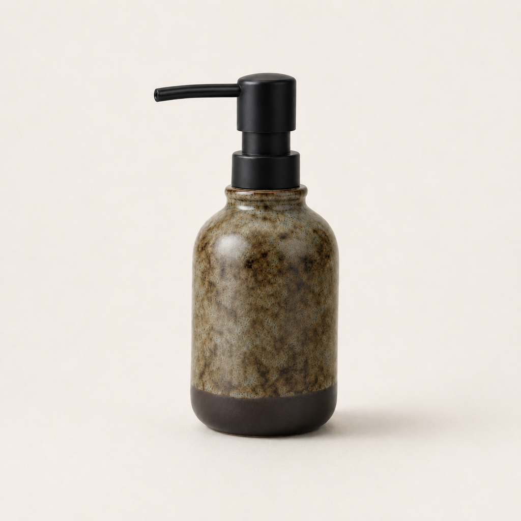 Silex Mat Dokulu Seramik Sıvı Sabunluk Gri 250 ml 7x16 cm