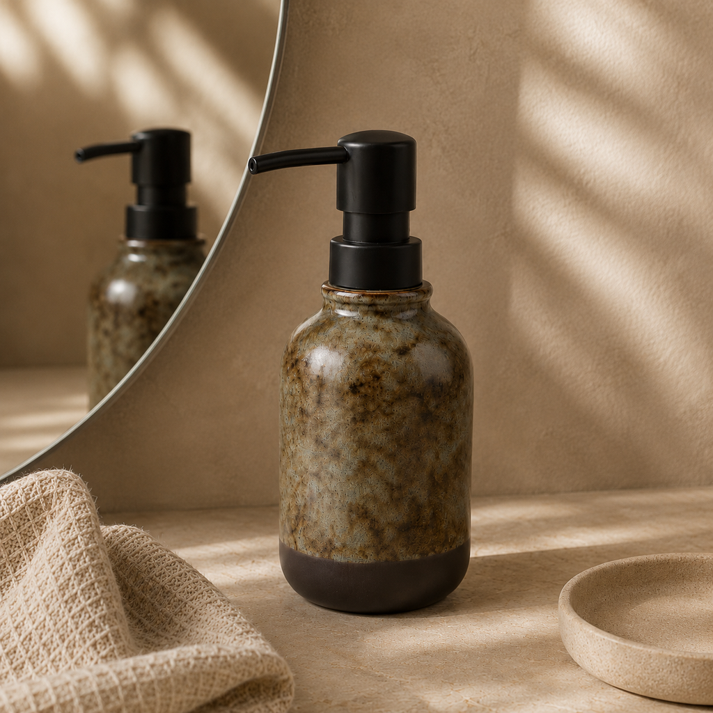 Silex Mat Dokulu Seramik Sıvı Sabunluk Gri 250 ml 7x16 cm