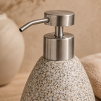 Terrazzo Desenli Sıvı Sabunluk Çok Renkli Seramik 9x16 cm