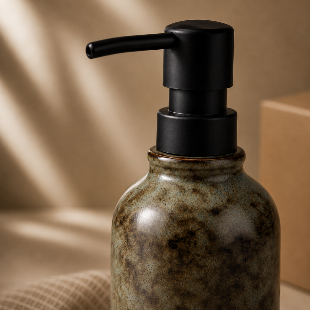 Silex Mat Dokulu Seramik Sıvı Sabunluk Gri 250 ml 7x16 cm