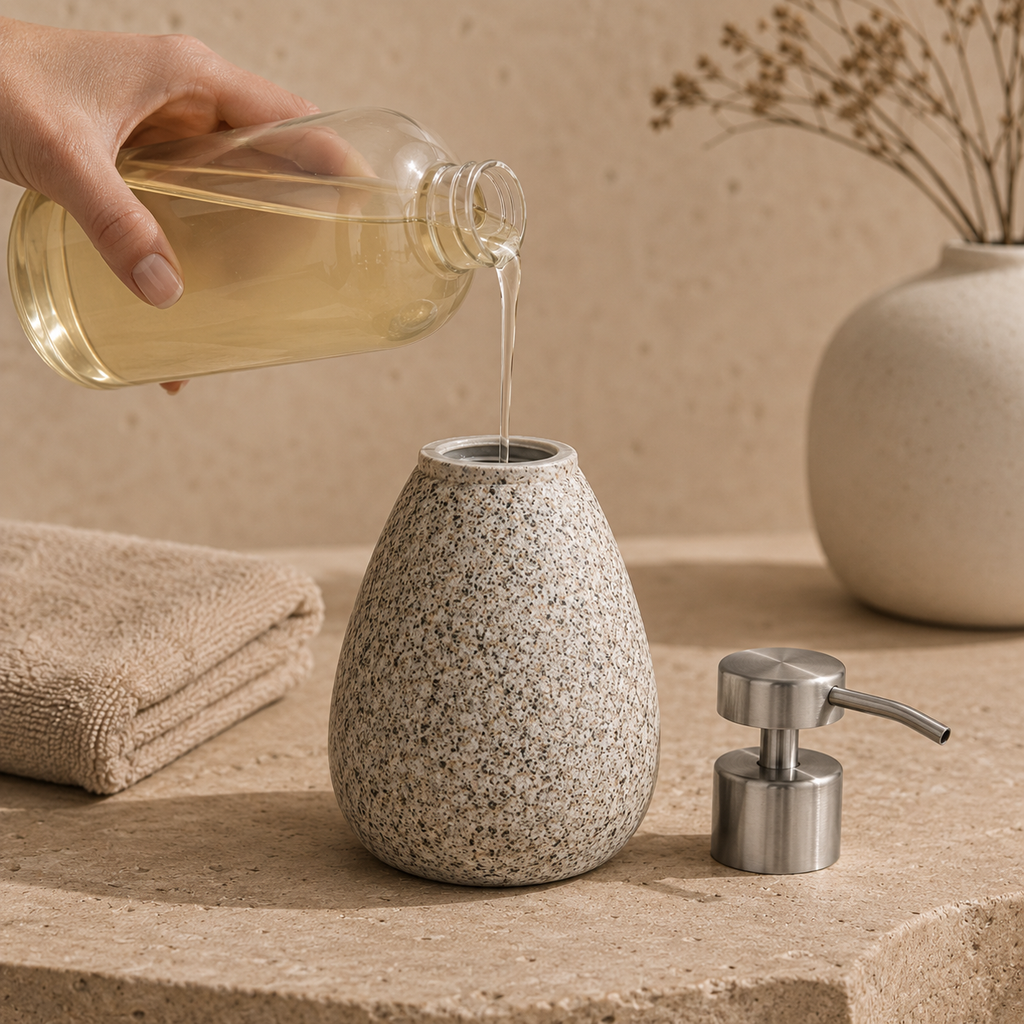 Terrazzo Desenli Sıvı Sabunluk Çok Renkli Seramik 9x16 cm