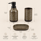 Silex Mat Dokulu Seramik Sıvı Sabunluk Gri 250 ml 7x16 cm