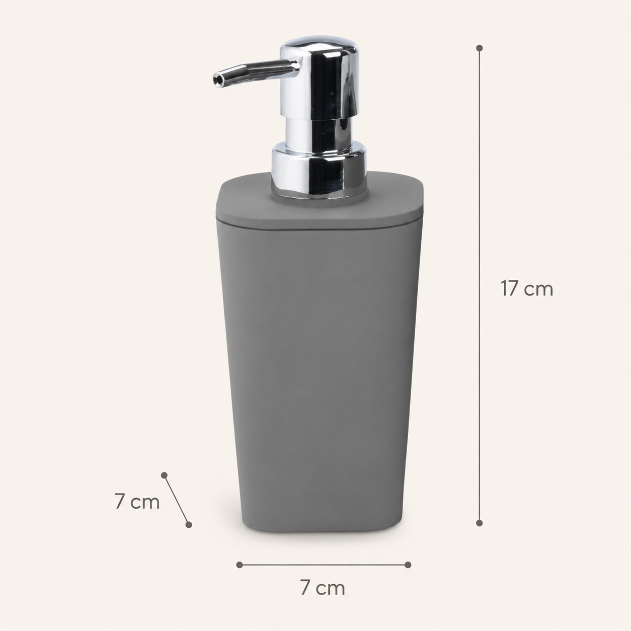 Sıvı Sabunluk Gri Kare Plastik 7x17 cm