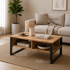 Lacita Metal Aksamlı Raflı Orta Sehpa 100 × 59,7 × 44,4 cm Atlantik Çam