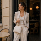 Milano Chic Beige Renk Astarlı Suni Deri Kadın El Çantası