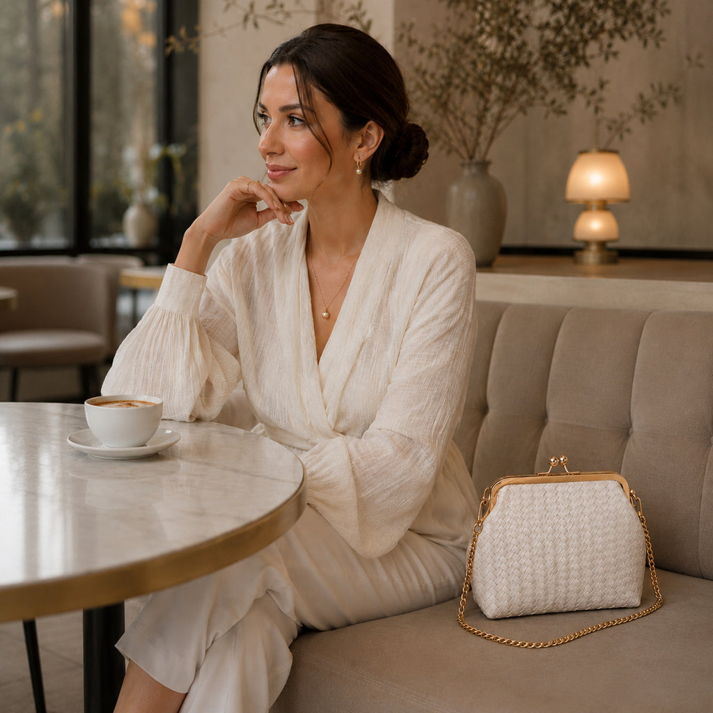Milano Chic Beige Renk Astarlı Suni Deri Kadın El Çantası